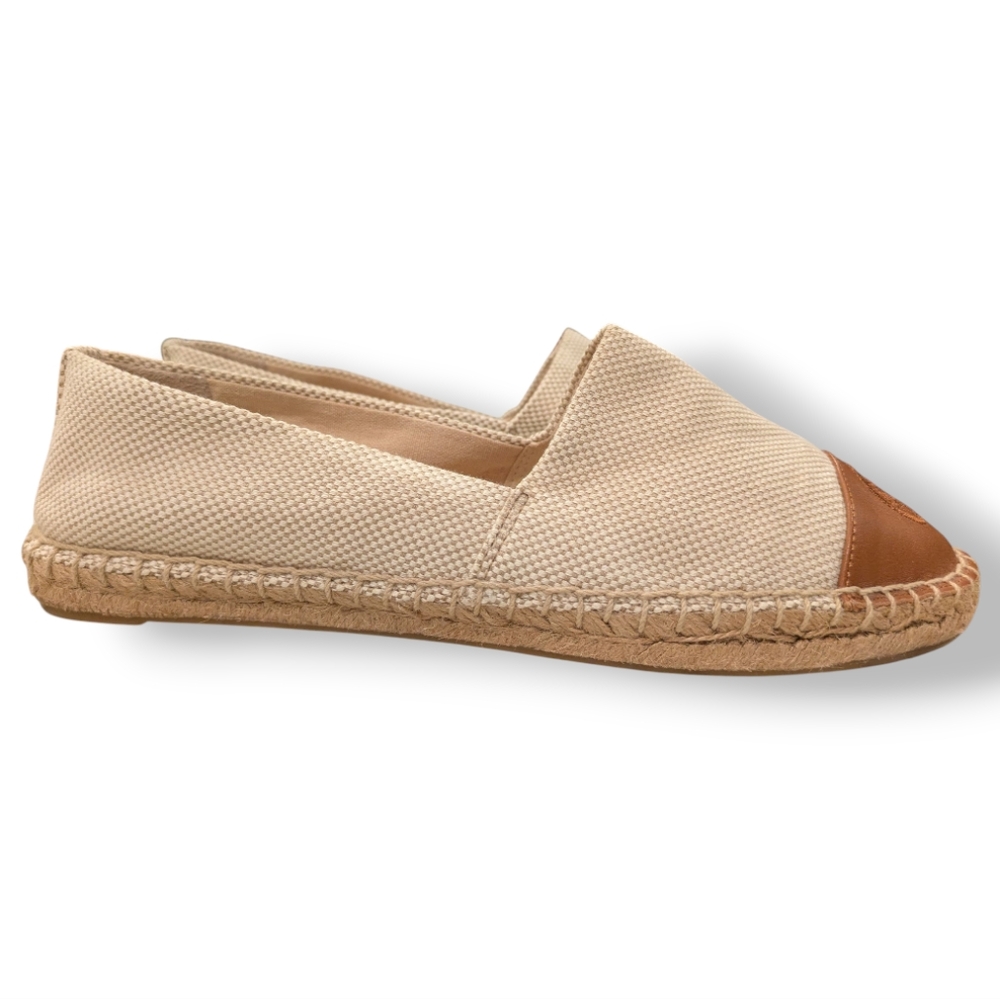 Tory Burch Colorblock Natural Tan Espadrille Flats Women's Size 9.5 NWOT - Picture 15 of 17